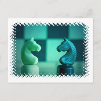 Chessboard Knights Postcard by ChessStrategies at Zazzle