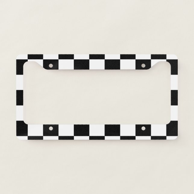 Chessboard License Plate Frame (Front)