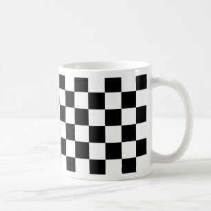 chessboard pattern black and white coffee mug