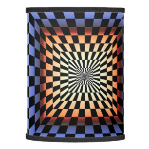 Chessboard Pattern in Blue Gradient Colors Lamp Shade