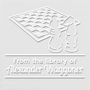 Chessboard, Pieces “From the library of” Name Embosser