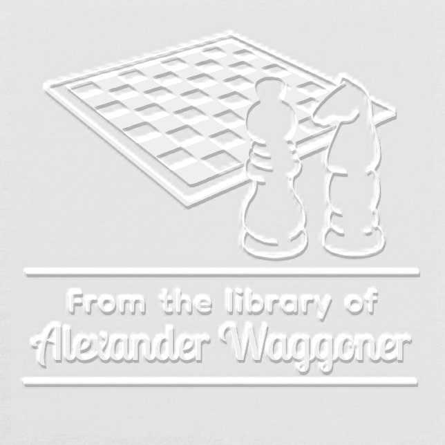 Chessboard, Pieces “From the library of” Name Embosser (Design)
