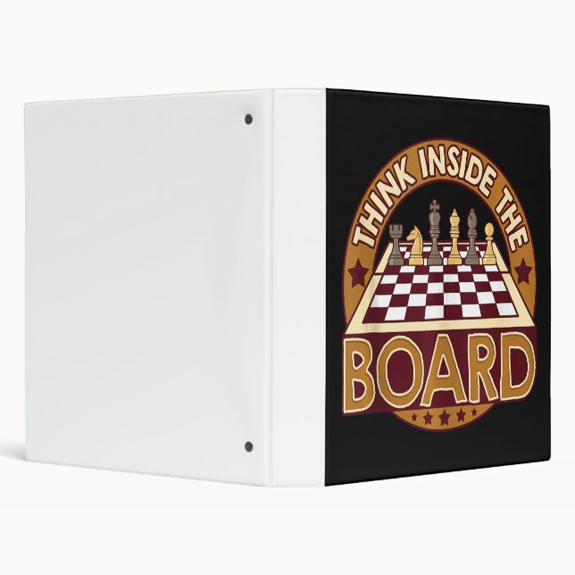 ChessBoard Quote Chess Player Thinking Game Board 3 Ring Binder (Background)
