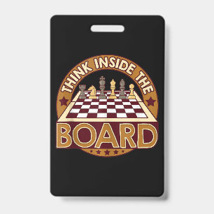 ChessBoard Quote Chess Player Thinking Game Board Badge