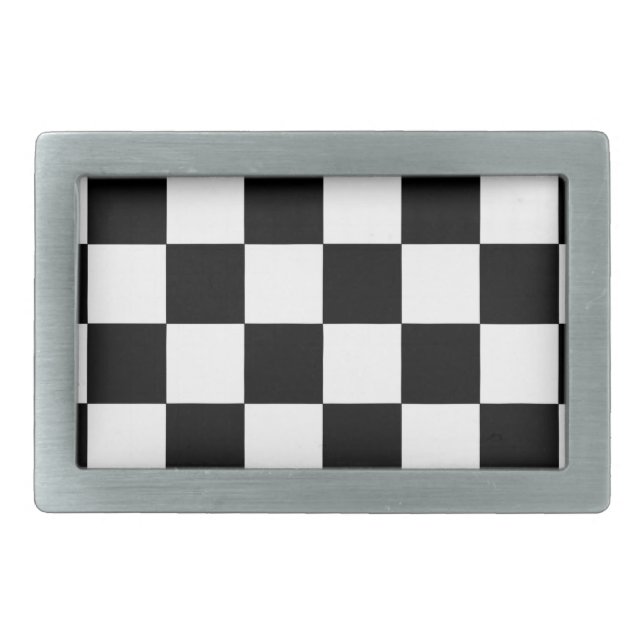 Chessboard Rectangular Belt Buckle (Front)