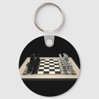 Chessboard with Chess Pieces: Keychain