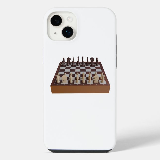 Chessboard with chessmen iphone case (Back)