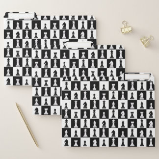 Chessboard with figures file folder