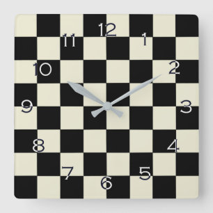 Chessboard with Inverted Numbers wccnt Square Wall Clock
