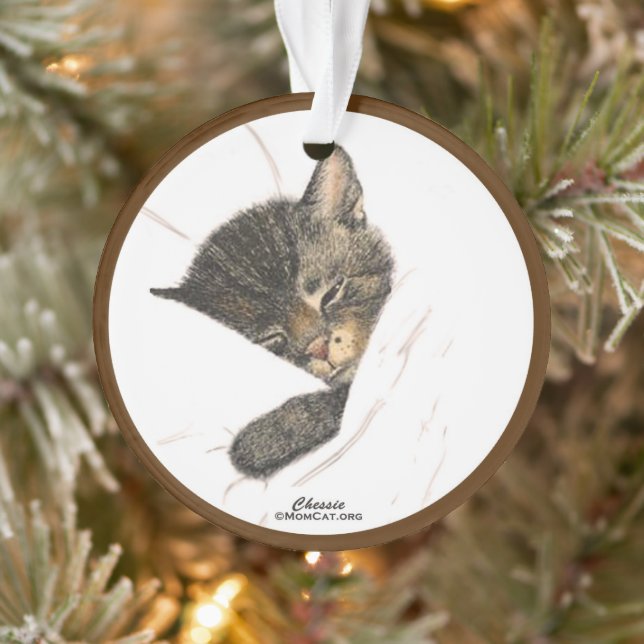 Chessie the Kitten Acrylic Ornament (Tree)