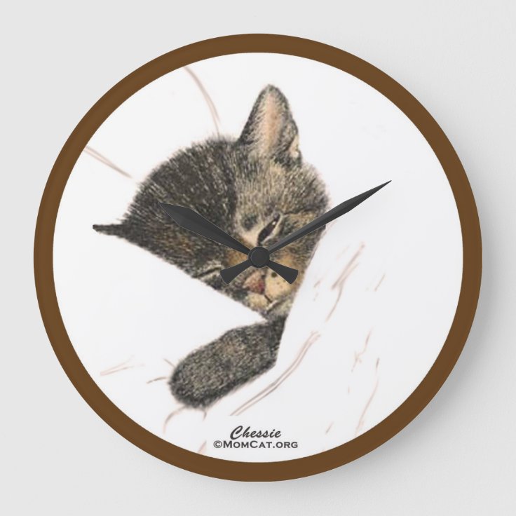 Chessie the Sleeping Kitten Wall Clock Zazzle
