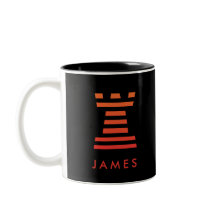 ChessME Two-Tone Black Mug Chess Rook Add Name