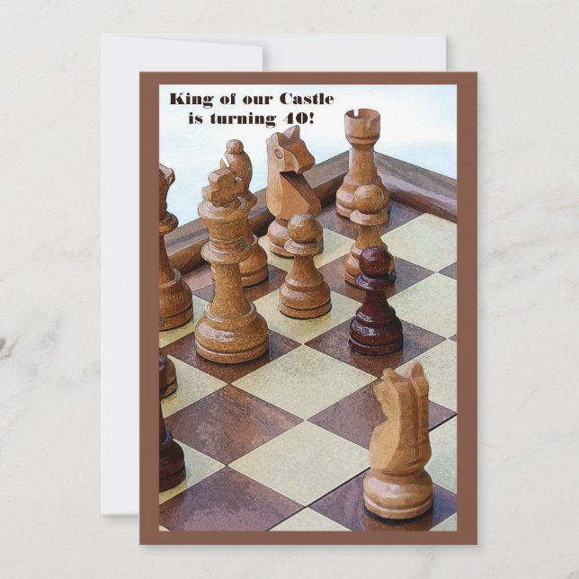 Chessmen Birthday Party Invitation (Front)