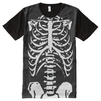 Chest Bones X-Ray Skeleton Funny Costume Halloween All-Over-Print T-Shirt