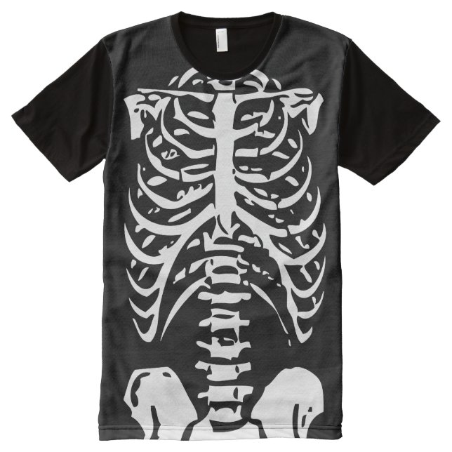 Chest Bones X-Ray Skeleton Funny Costume Halloween All-Over-Print T-Shirt (Front)
