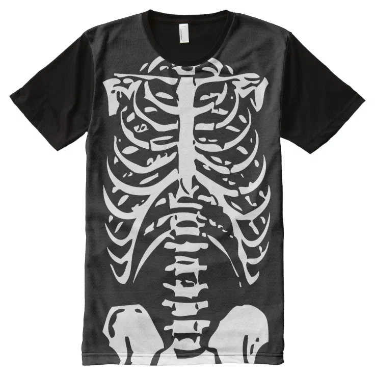 Chest Bones X-Ray Skeleton Funny Costume Halloween All-Over-Print T ...