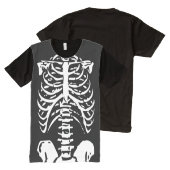 Chest Bones X-Ray Skeleton Funny Costume Halloween All-Over-Print T-Shirt (Front and Back)