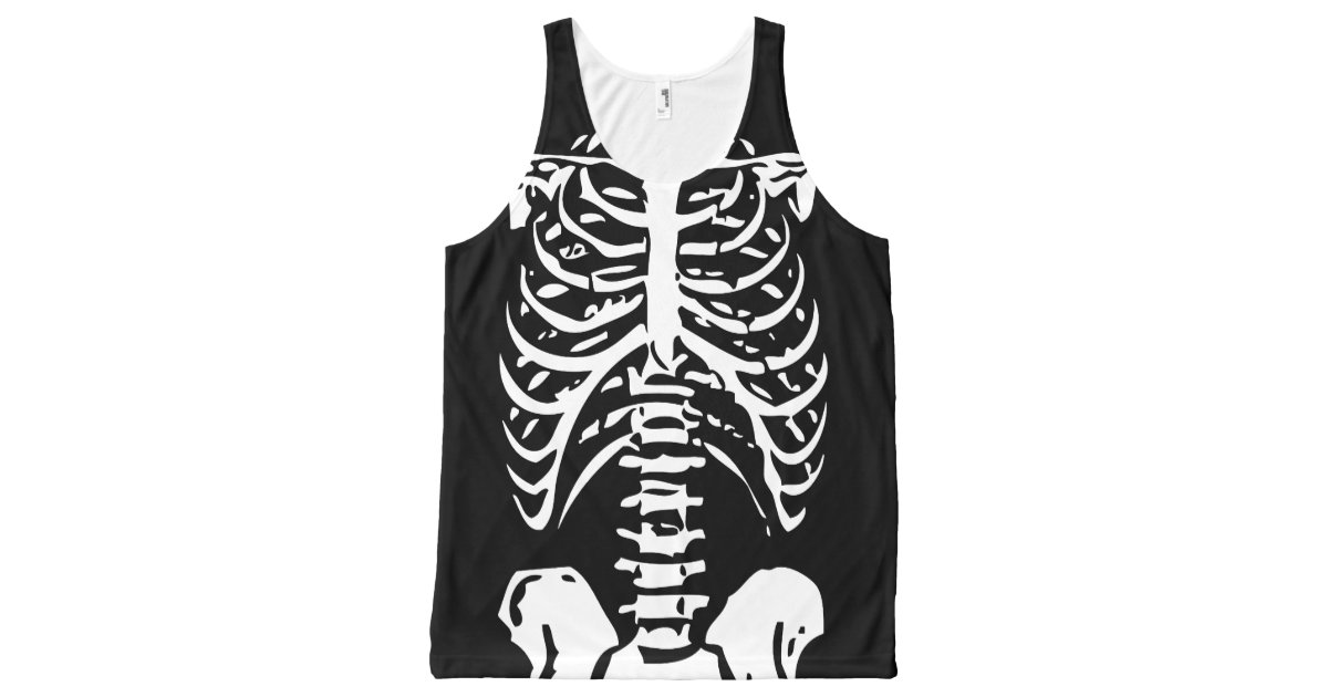 Chest Bones X-Ray Skeleton Funny Costume Halloween All-Over-Print Tank ...
