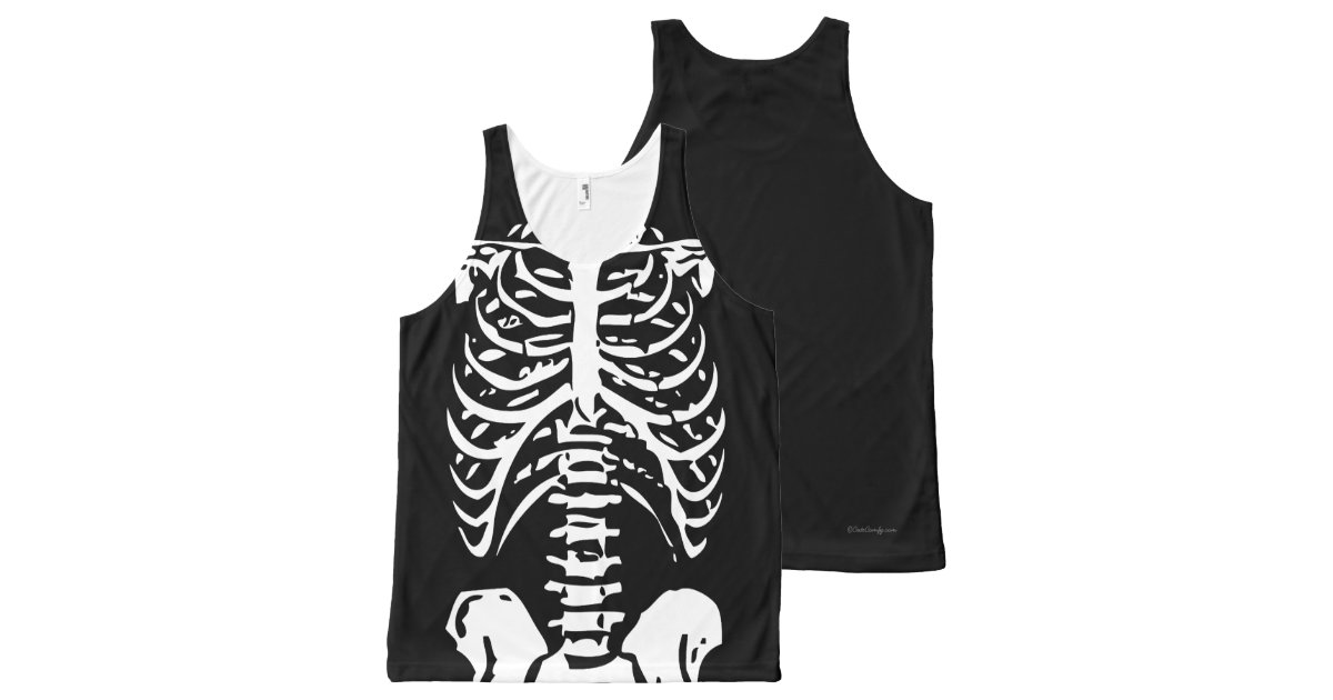 Chest Bones X-Ray Skeleton Funny Costume Halloween All-Over Print Tank ...