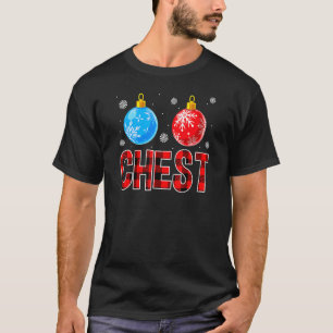 Chest Nuts Christmas Buffalo Plaid Matching Couple T-Shirt