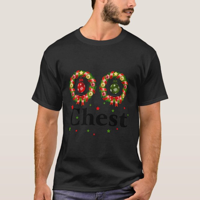 Chest Nuts Christmas Couples Nuts T-Shirt (Front)