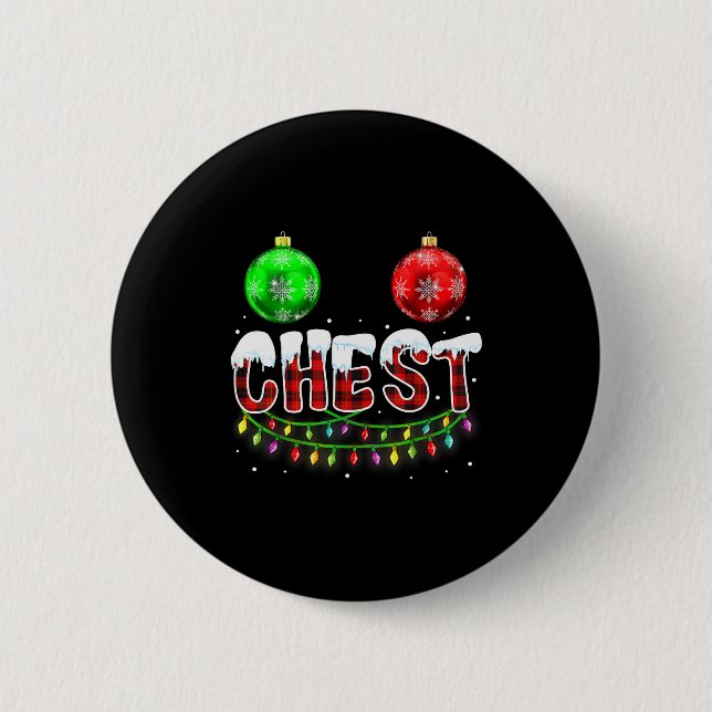 Chest Nuts Christmas Funny Matching Couple Chestnu Button (Front)