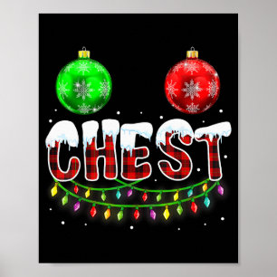 Chest Nuts Christmas Funny Matching Couple Chestnu Poster