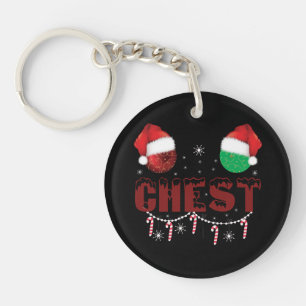 Chest Nuts Christmas Matching Christmas Couples Keychain