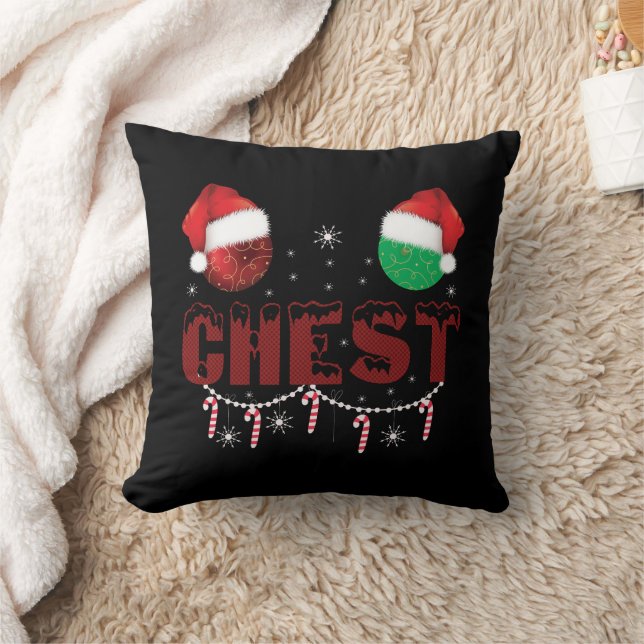 Chest Nuts Christmas Matching Christmas Couples  Throw Pillow (Blanket)