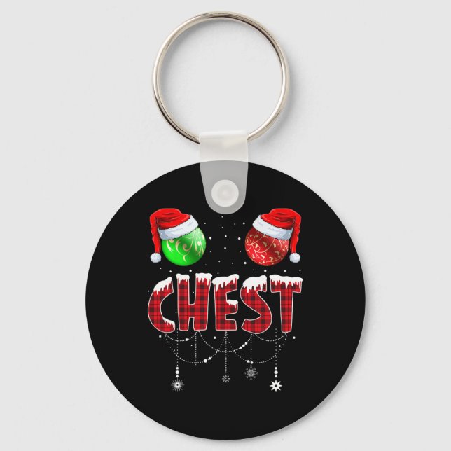 Chest Nuts Christmas Matching Couple Chestnuts 1  Keychain (Front)
