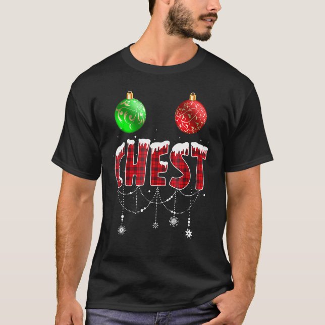 Chest Nuts Christmas  Matching Couple Chestnuts 1 T-Shirt (Front)