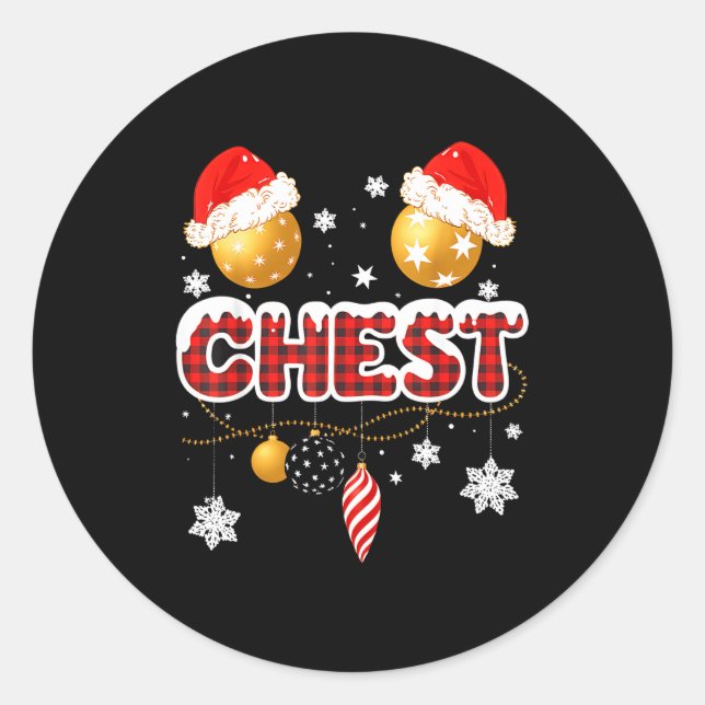 Chest Nuts Christmas Matching Couple Chestnuts  Classic Round Sticker (Front)