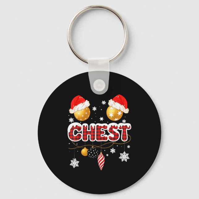 Chest Nuts Christmas Matching Couple Chestnuts  Keychain (Front)