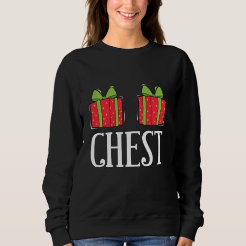 Chest Nuts Christmas Matching Couples Pajama Chest Sweatshirt
