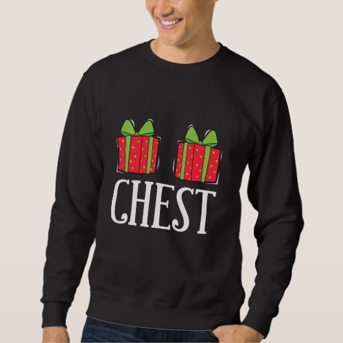 Chest Nuts Christmas Matching Couples Pajama Chest Sweatshirt