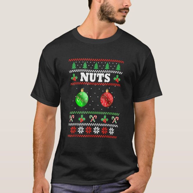 Chest Nuts Christmas Pajamas Ugly Matching Couple  T-Shirt (Front)