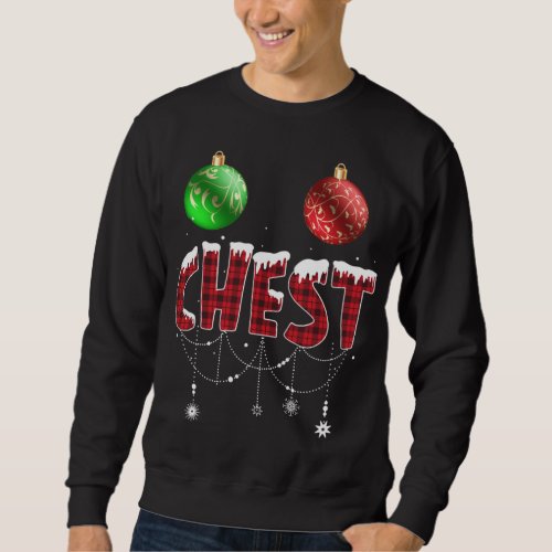 Chest Nuts Christmas Red Plaid Matching Couple Che Sweatshirt