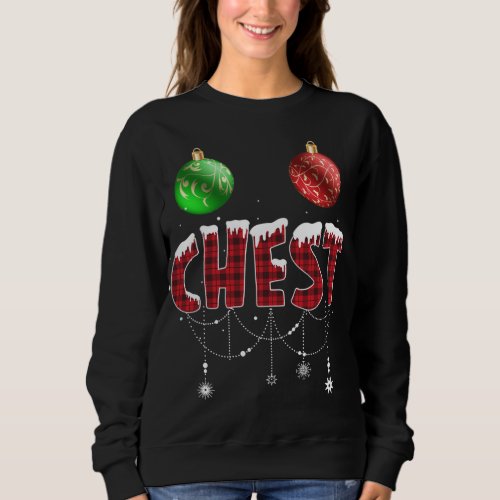 Chest Nuts Christmas Red Plaid Matching Couple Che Sweatshirt