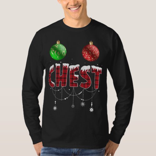 Chest Nuts Christmas Red Plaid Matching Couple Che T_Shirt