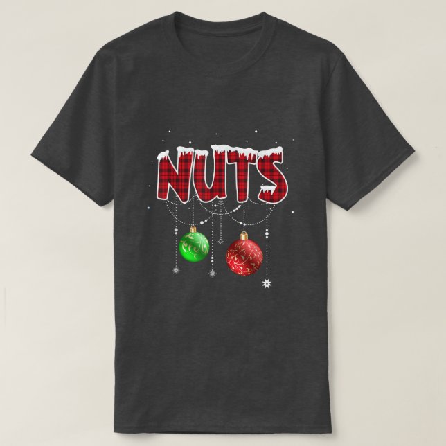 Chest Nuts Christmas T  Matching Couple Chestnuts  T-Shirt (Design Front)