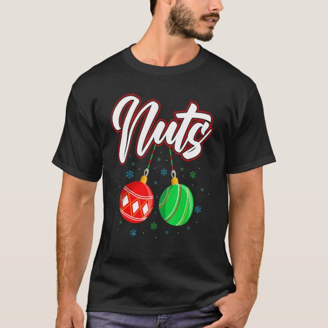 Chest Nuts Christmas T Shirt Funny Matching Couple (Front)