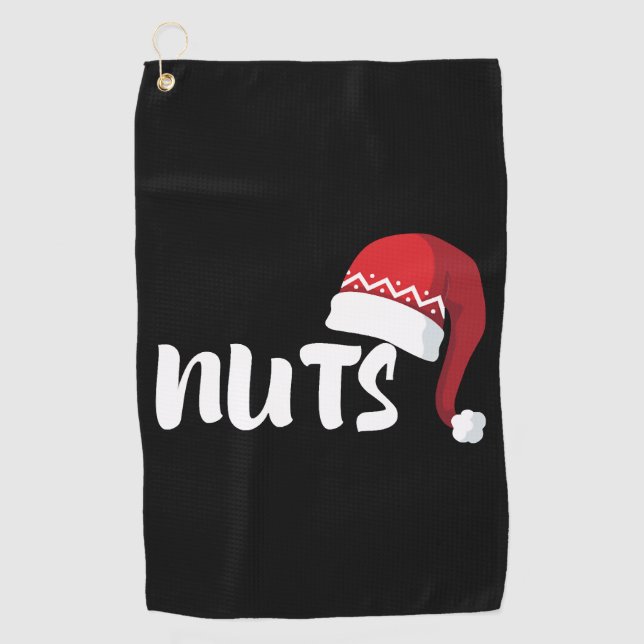 Chest Nuts Couples Christmas Couple Christmas Coup Golf Towel (Front)
