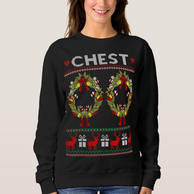 Chest Nuts Funny Matching Chestnuts Christmas Coup Sweatshirt (Front)