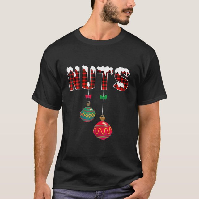 Chest Nuts Funny Matching Chestnuts Christmas Coup T-Shirt (Front)