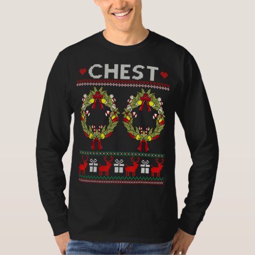 Chest Nuts Funny Matching Chestnuts Christmas Coup T_Shirt