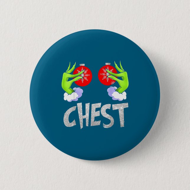 Chest Nuts Matching Chestnuts Christmas Snow Coupl Button (Front)