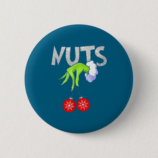 Chest Nuts Matching Chestnuts Christmas Snow Coupl Button (Front)