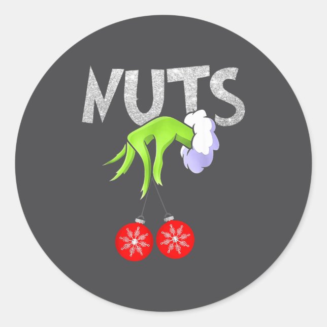 Chest Nuts Matching Chestnuts Christmas Snow Coupl Classic Round Sticker (Front)