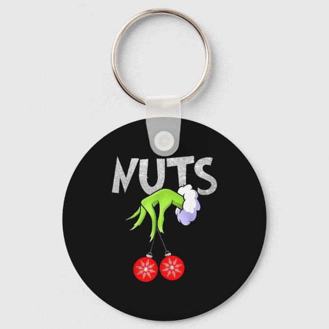 Chest Nuts Matching Chestnuts Christmas Snow Coupl Keychain (Front)