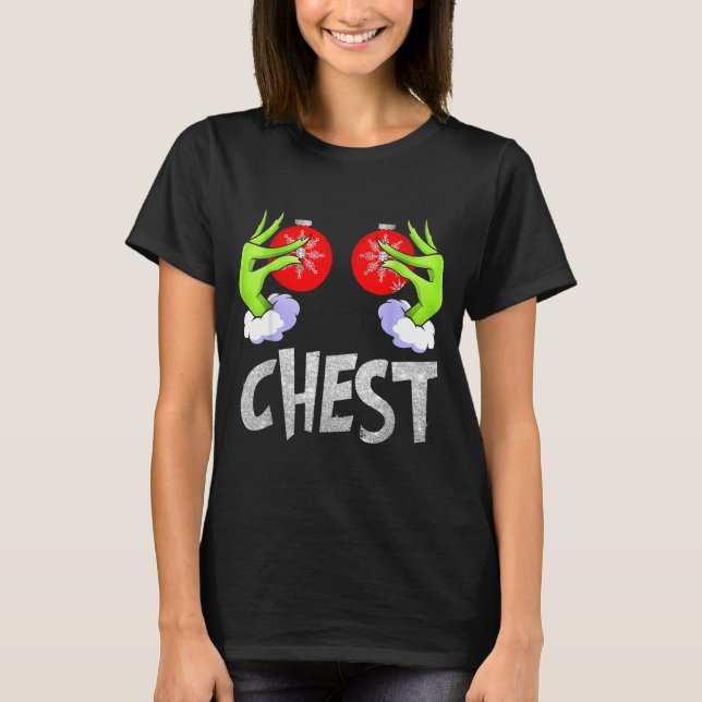 Chest Nuts Matching Chestnuts Christmas Snow Coupl T-Shirt (Front)